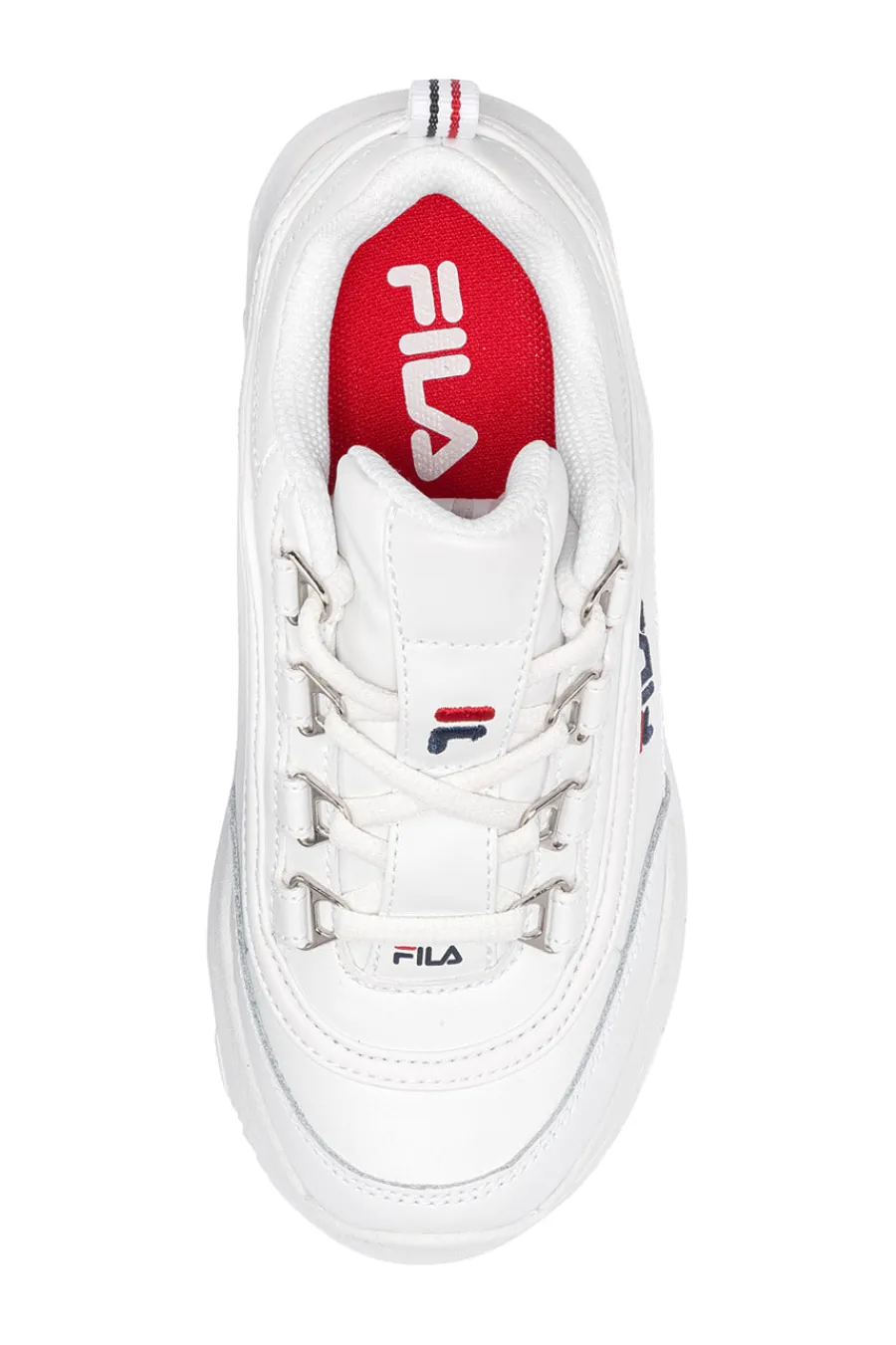 STRADA Teens Chunky Sole White Sneakers-FILA New