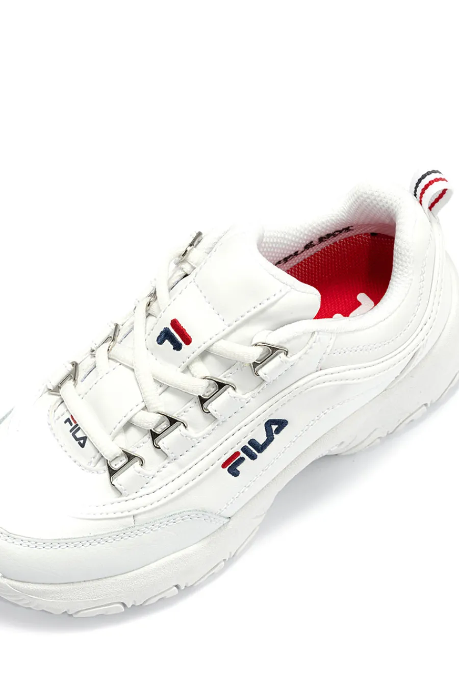 STRADA Teens Chunky Sole White Sneakers-FILA New