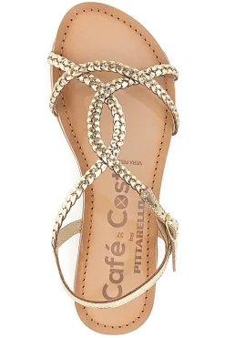 Flache Sandalen aus enem Cafè-Leder kosten 95106-CAFÈ COST