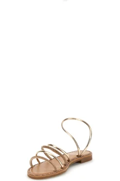 Flache Sandalen aus Platin mit Strasssteinen PRE9350-MON DIEU Outlet