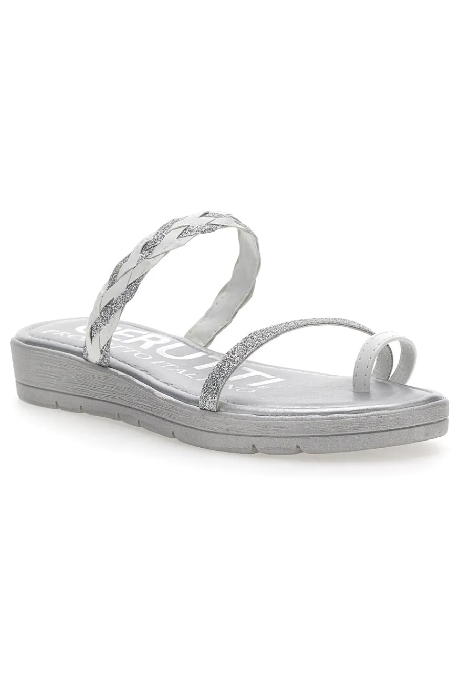Flip-Flops 21581 Weiß und Silber-CERUTTI New