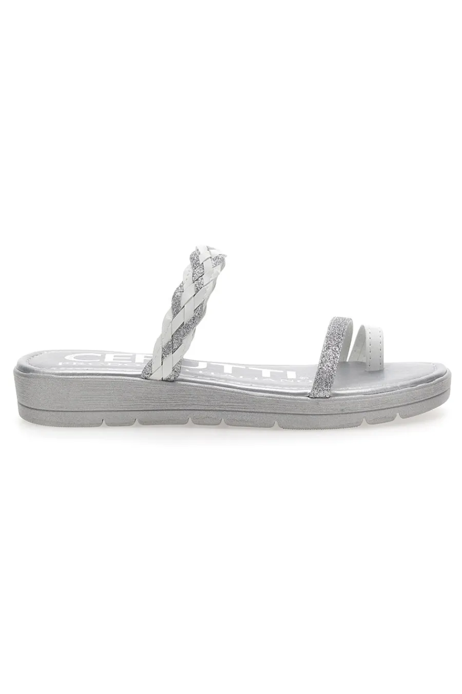 Flip-Flops 21581 Weiß und Silber-CERUTTI New
