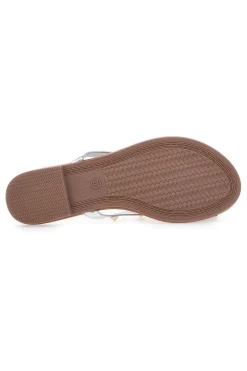 Flip-Flops mit silberner Schleife und Nieten PREA842-MON DIEU Best