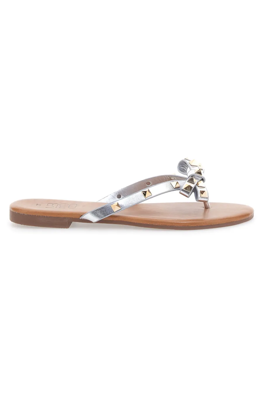 Flip-Flops mit silberner Schleife und Nieten PREA842-MON DIEU Best