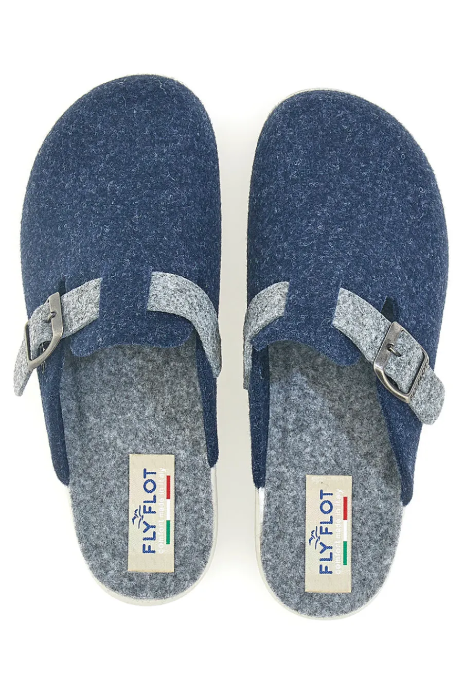 90440W68FR Blaue Hausschuhe mit verstellbarer Schnalle und zweifarbiger Sohle-FLY FLOT Discount
