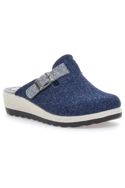 90440W68FR Blaue Hausschuhe mit verstellbarer Schnalle und zweifarbiger Sohle-FLY FLOT Discount