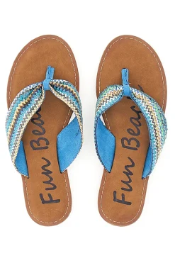 469 Blaue Flip-Flop-Hausschuhe-FUN BEACH Clearance
