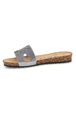 Fun Strand Silber Hausschuhe mit Glitter 18103-FUN BEACH New