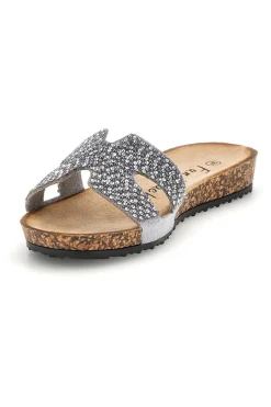 Fun Strand Silber Hausschuhe mit Glitter 18103-FUN BEACH New
