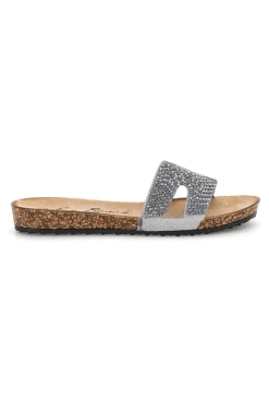 Fun Strand Silber Hausschuhe mit Glitter 18103-FUN BEACH New