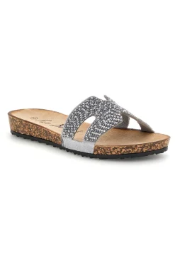 Fun Strand Silber Hausschuhe mit Glitter 18103-FUN BEACH New