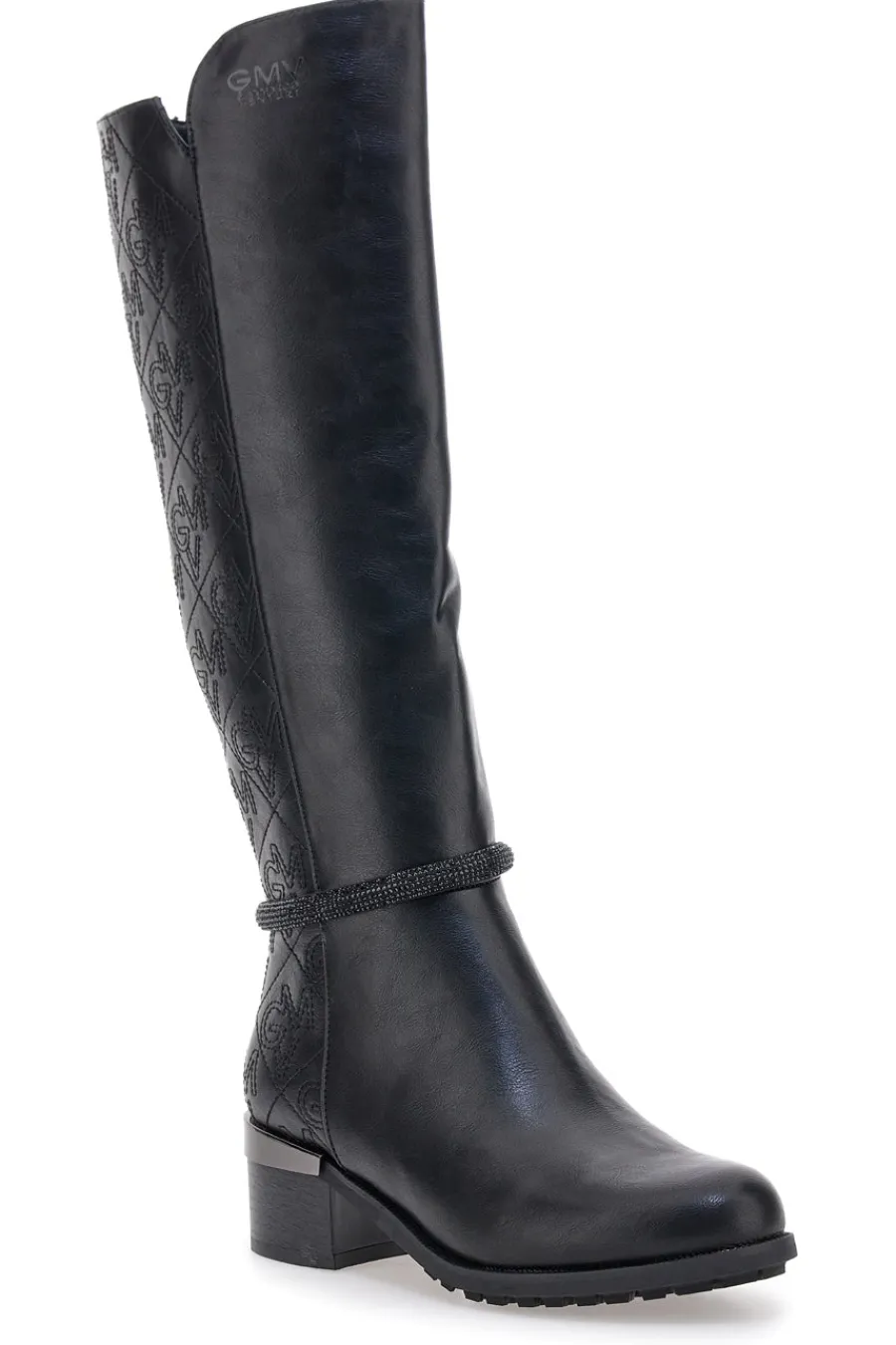 Gianmarco Venturi SV0184 e Stiefel mit Logo und verziertem Absatz-GMV Best