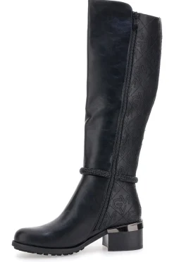 Gianmarco Venturi SV0184 e Stiefel mit Logo und verziertem Absatz-GMV Best