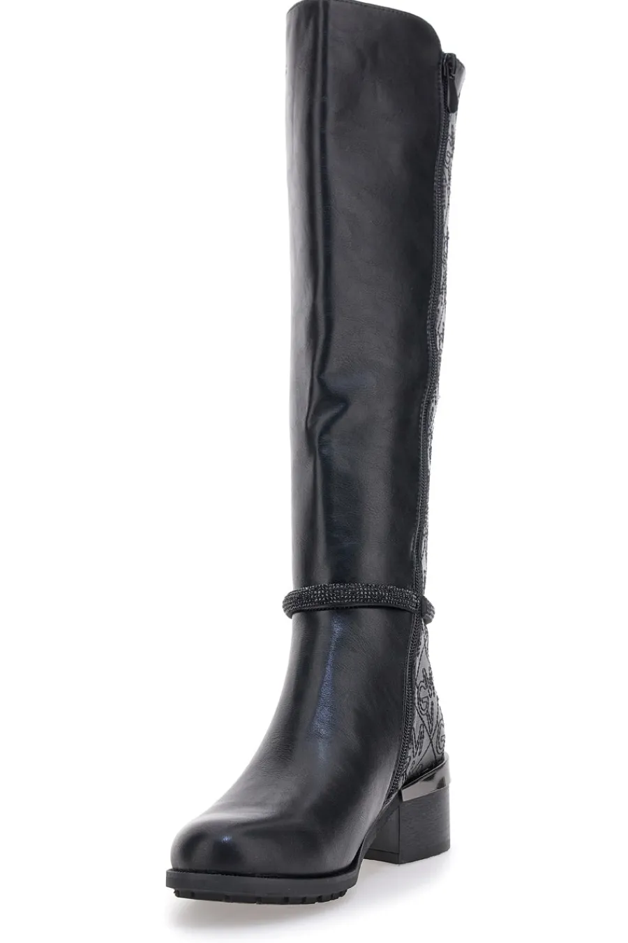 Gianmarco Venturi SV0184 e Stiefel mit Logo und verziertem Absatz-GMV Best