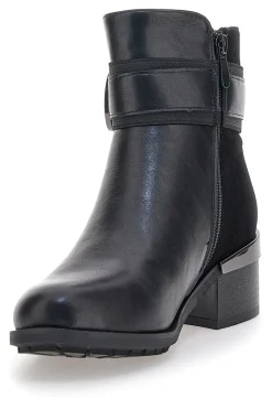 Gianmarco Venturi TR0330 e Stiefeletten mit Riemen und Schnalle, mittlerer Absatz-GMV Outlet