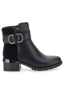 Gianmarco Venturi TR0330 e Stiefeletten mit Riemen und Schnalle, mittlerer Absatz-GMV Outlet