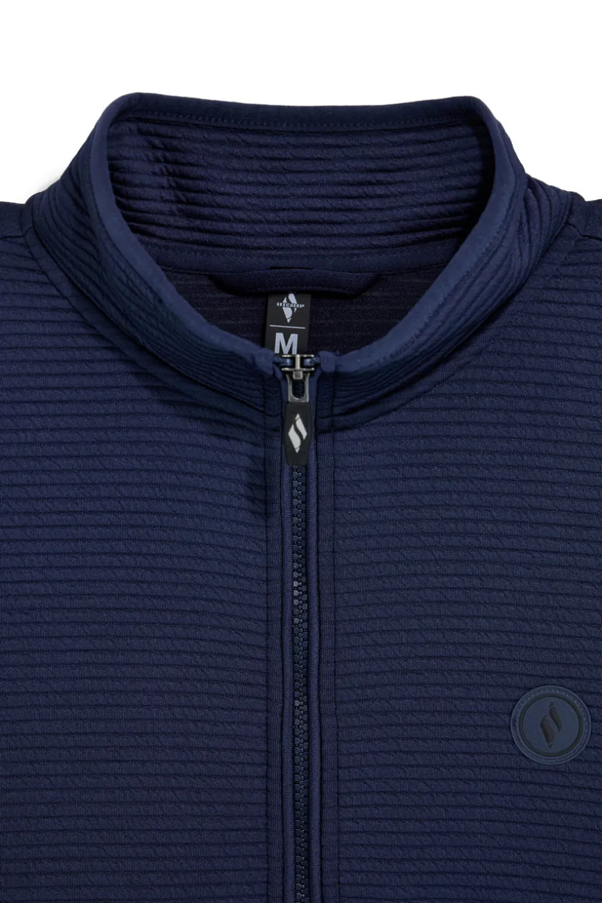 Gilet Blu con Zip e Collo Alto Skechers JA249