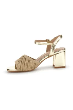 Gold Sandalen breite Ferse Riemen Erste Dame P694-FIRST LADY Outlet