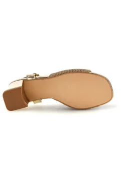 Gold Sandalen breite Ferse Riemen Erste Dame P694-FIRST LADY Outlet