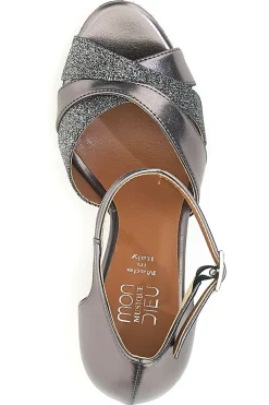 Graue Tanzsandalen mit Stilettoabsatz und Ledersohle 220-MON DIEU MUSIQUE