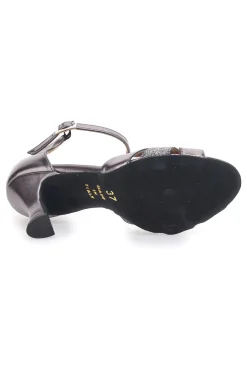 Graue Tanzsandalen mit Stilettoabsatz und Ledersohle 220-MON DIEU MUSIQUE