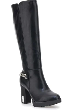 Hohe e Stiefel mit dekorativer Kette H262534-THE FIRST Hot