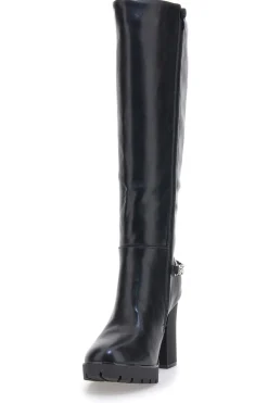 Hohe e Stiefel mit dekorativer Kette H262534-THE FIRST Hot