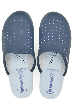 5033 perforierte blaue Berufspantoffeln mit anatomischem Fußbett-INBLU Clearance