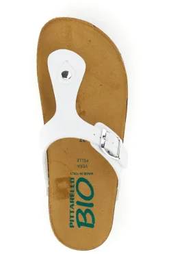 Infradito bianche con sottopiede in vera pelle 335P2177SR-PITTARELLO BIO New