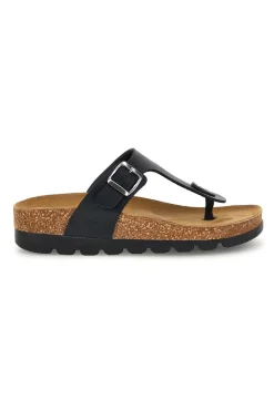 Infradito nere con sottopiede in vera pelle 335P2177SR-PITTARELLO BIO Clearance