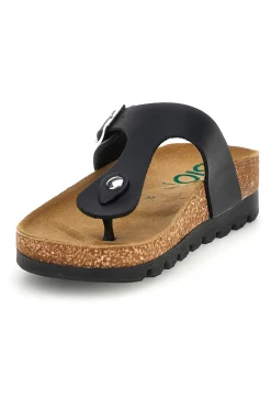 Infradito nere con sottopiede in vera pelle 335P2177SR-PITTARELLO BIO Clearance