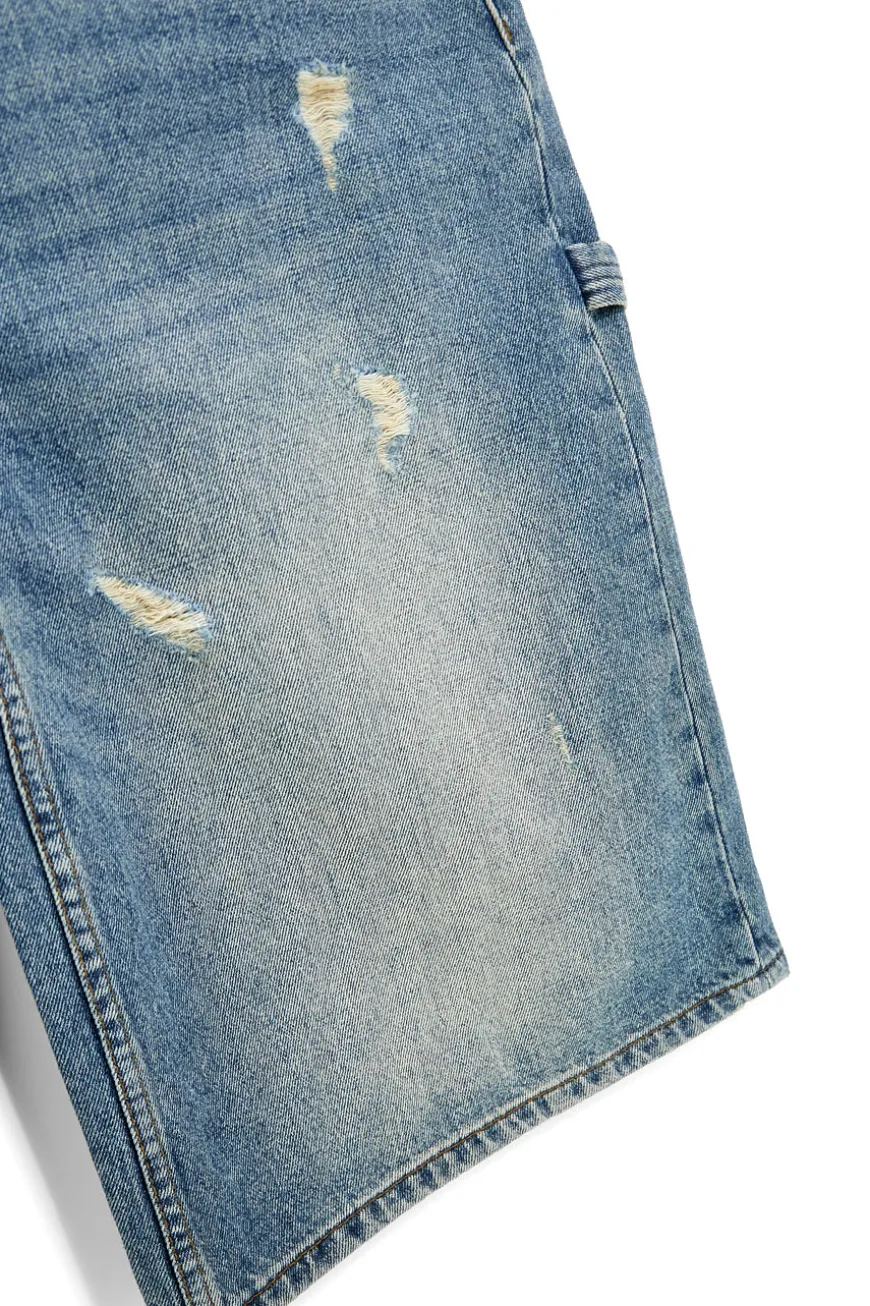Jeans blu denim al ginocchio con strappi Boardman 4051