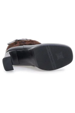 9384M e Stiefeletten mit hohem Absatz, Riemen und Pelzbesatz-LAURA BIAGIOTTI Clearance