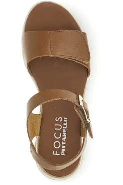 Ledersandalen mit Keil und Klettverschlussriemen 5493097-PITTARELLO FOCUS Clearance