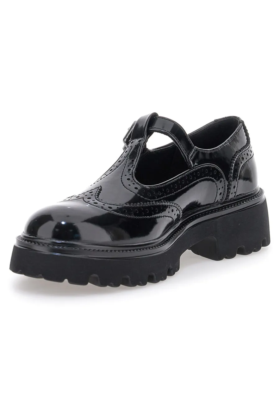 Mary Jane nere in vernice con fondo carrarmato Capsule BT251123006-PITTARELLO