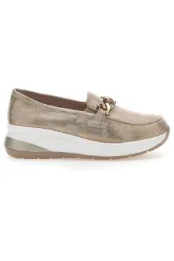 Mocassini Beige con Fibbia Dorata E800-ENERGY