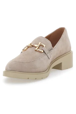 Mocassini Beige con Morsetto Dorato 21216-MIO TEMPO Clearance