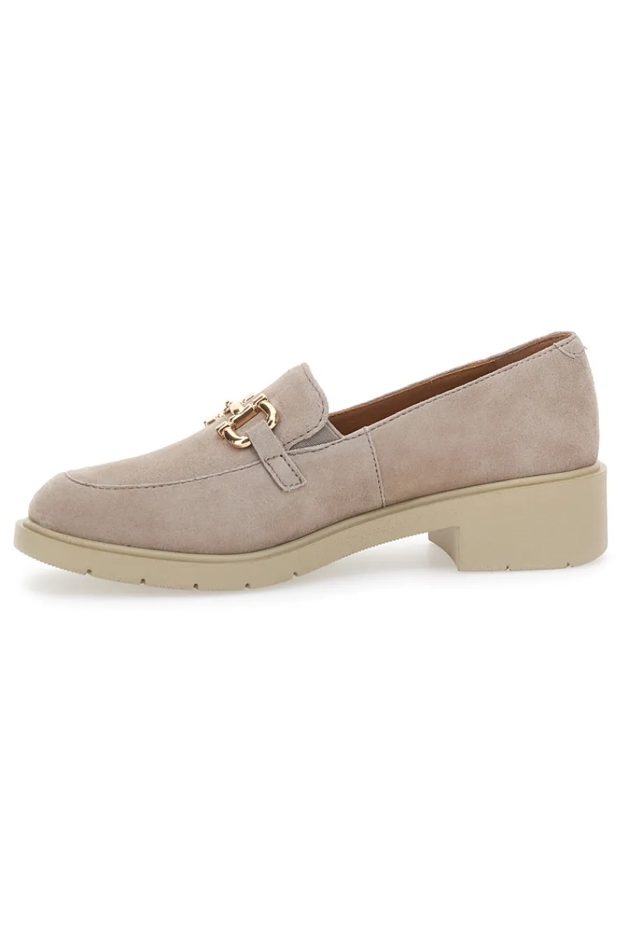 Mocassini Beige con Morsetto Dorato 21216-MIO TEMPO Clearance