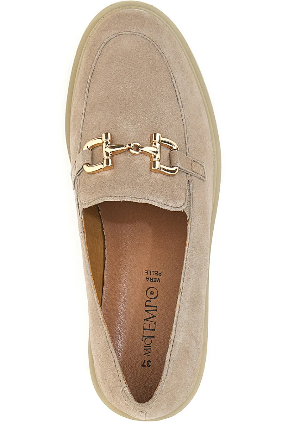 Mocassini Beige con Morsetto Dorato 21216-MIO TEMPO Clearance
