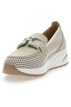 Mocassini Beige con Tomaia Traforata H82232LF14-MIO TEMPO Outlet