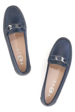 Mocassini Blu Con Accessorio Argentato 8134-PITTARELLO FOCUS Online