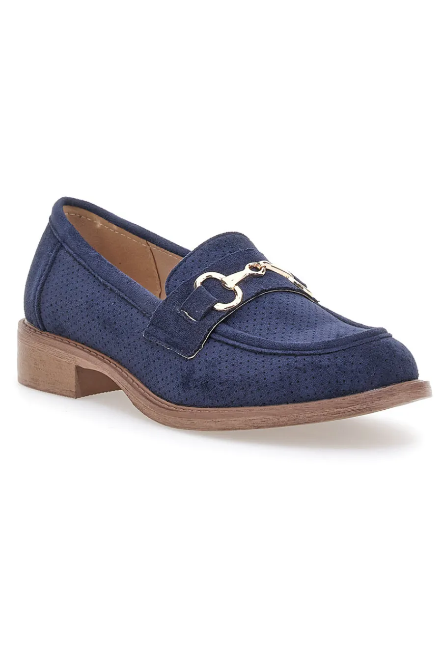 Mocassini blu con morsetto e sottopiede in pelle RQ2652-LE HAVRE PARIS New
