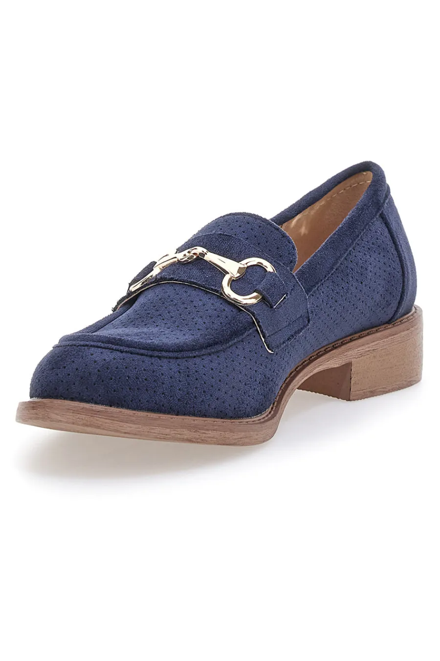 Mocassini blu con morsetto e sottopiede in pelle RQ2652-LE HAVRE PARIS New