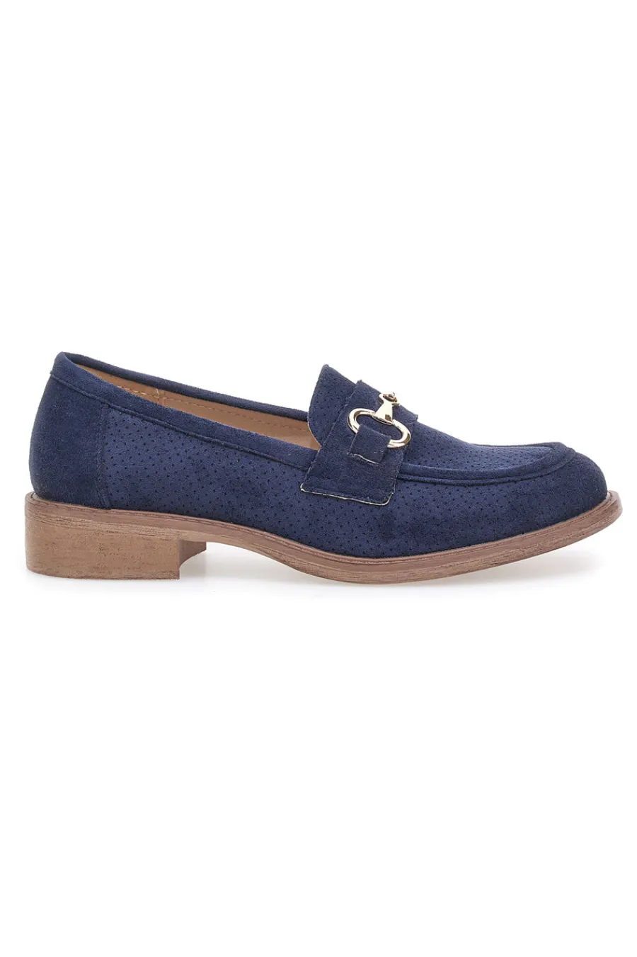 Mocassini blu con morsetto e sottopiede in pelle RQ2652-LE HAVRE PARIS New