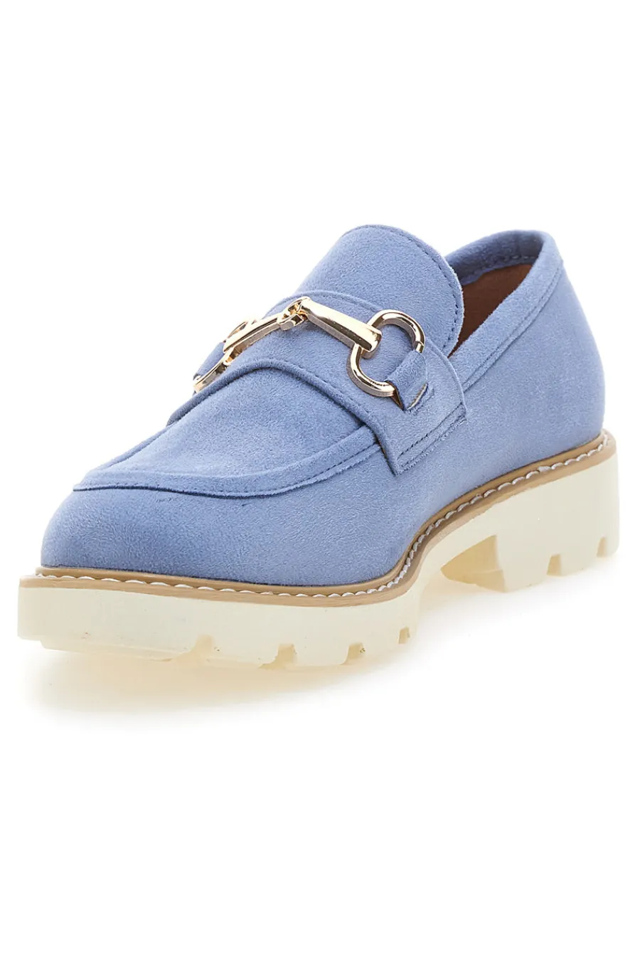 Mocassini Blu con Suola a Contrasto Bianca BL602915-LE HAVRE PARIS Clearance