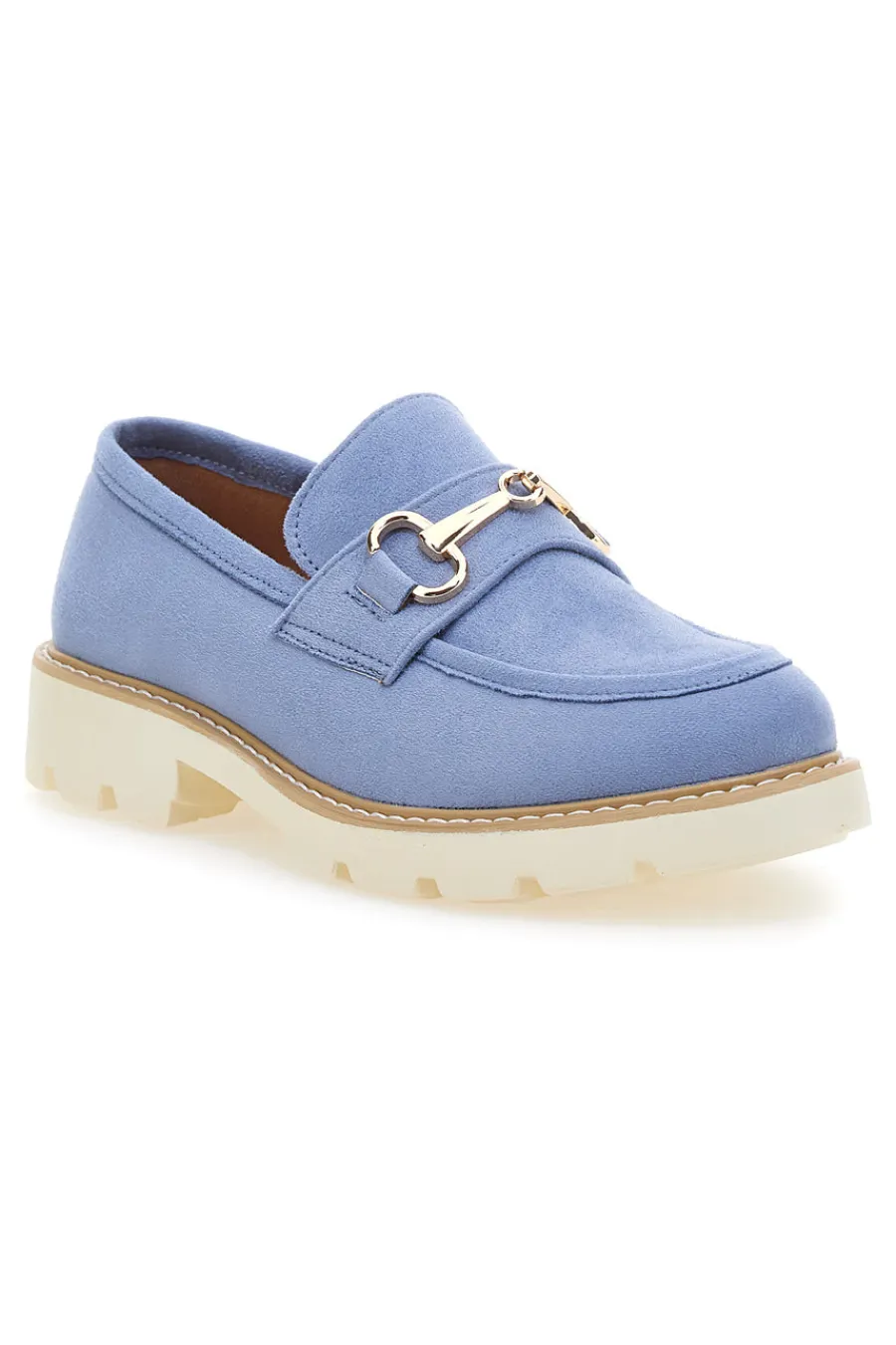 Mocassini Blu con Suola a Contrasto Bianca BL602915-LE HAVRE PARIS Clearance