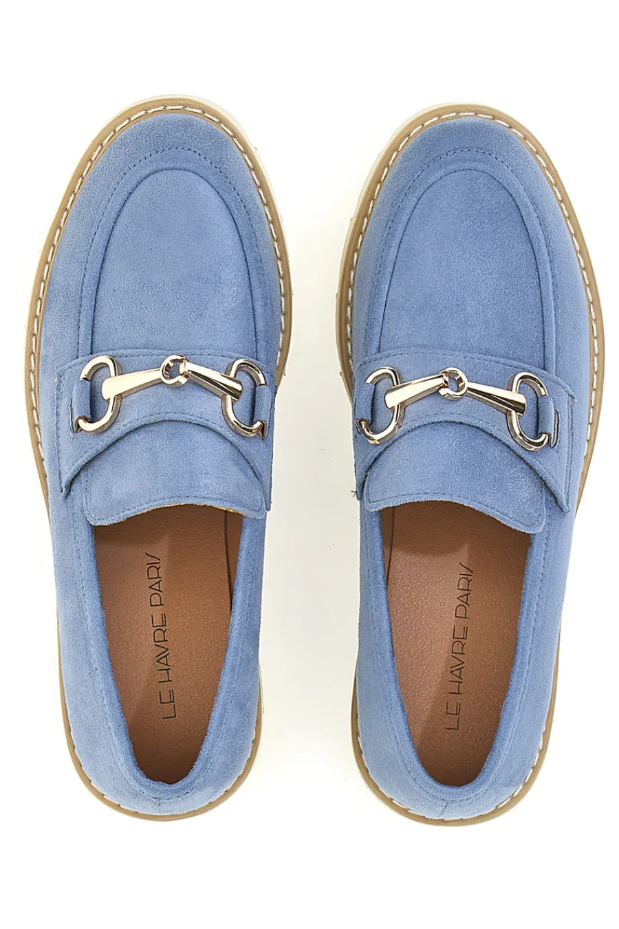Mocassini Blu con Suola a Contrasto Bianca BL602915-LE HAVRE PARIS Clearance