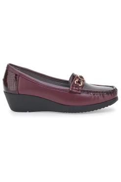 Mocassini Bordeaux Con Zeppa 9024-MIO TEMPO Discount