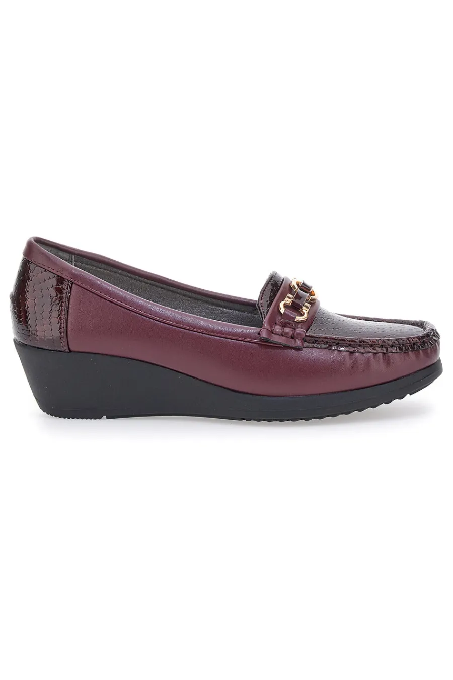 Mocassini Bordeaux Con Zeppa 9024-MIO TEMPO Discount