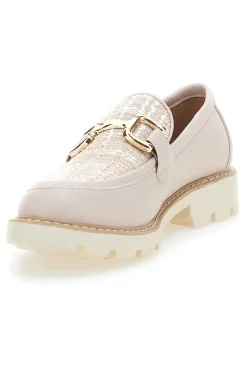 Mocassini Cipria con Fibbia Dorata e Suola Bianca KMD25S1K-LE HAVRE PARIS Discount